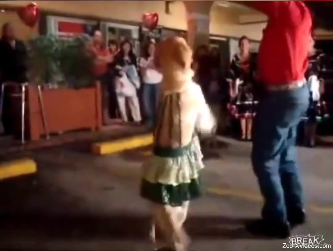 Dude shows off his animal in public and fucks it in private