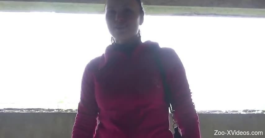 Brunette with a hot body fucking a stallion HARD