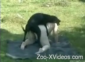 Black dog gives a hardcore treat for my filthy wife