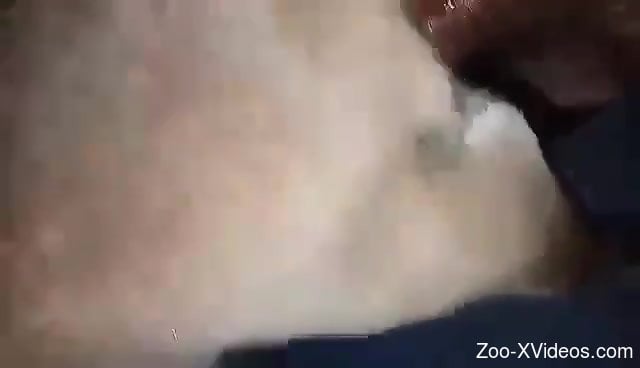 Guy using his meaty member to fuck a slutty beast