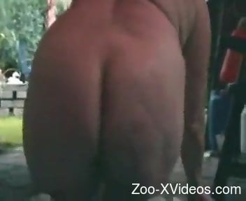 Big badass bitch goes on all fours for her fave pet