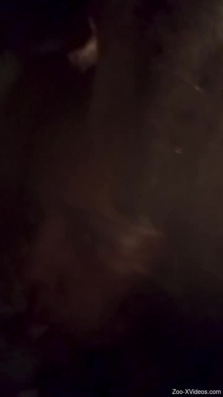 Closeup tryout when a man deep humps an animal