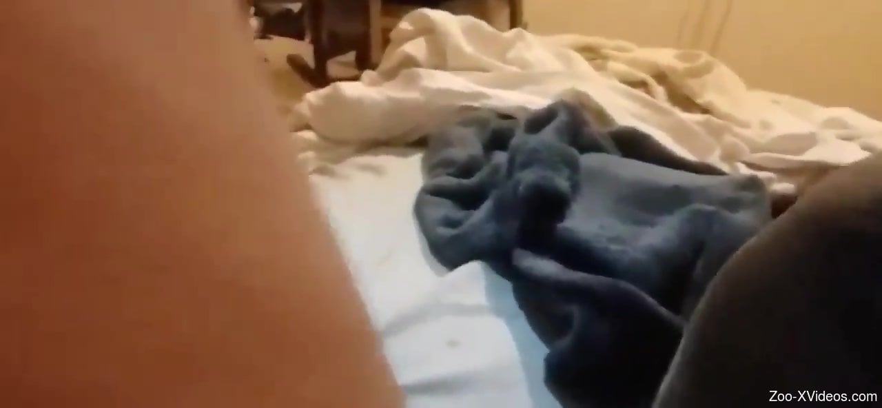 Horny man wants to fuck his dog in the ass