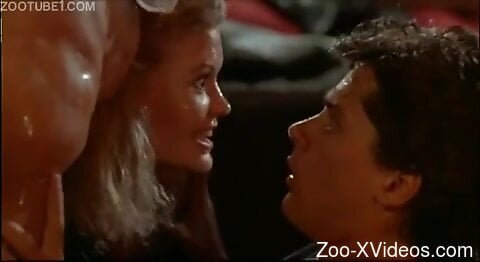 Vintage zoophilia shows curly beauty enduring dirty perversions