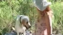 Porn zoo libertine fucked by a dog in the meadow bestiality video