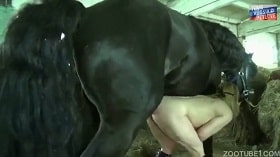A horse fucks a Russian lady, natural video watch online