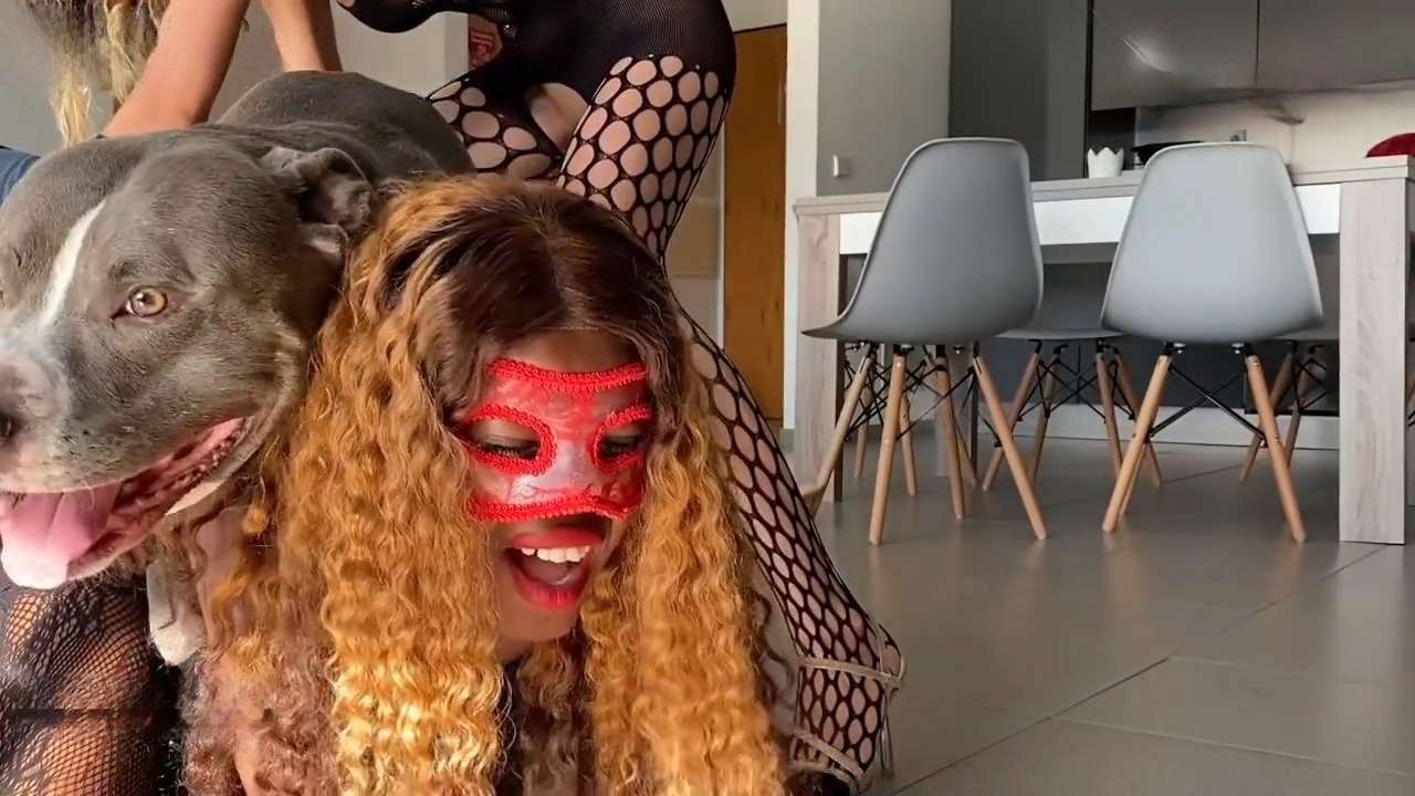 Milly and her dark-skinned bestiality friend, sex with a dog in HD